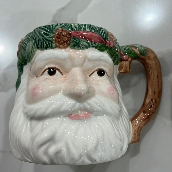 Vintage Nantucket Santa Claus Christmas Mugs – Hand Painted – Set of 2 - Picture 14 of 16